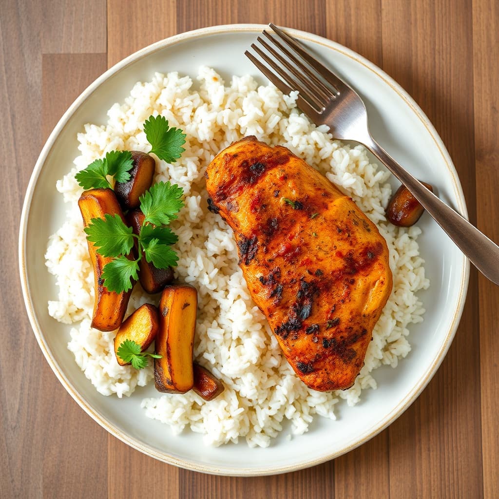 Tandoori Chicken with Coconut Rice & Vegetables